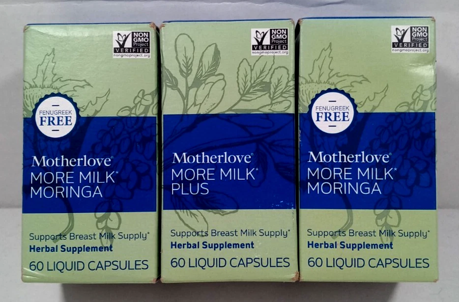 [187125650783] Lot of 3 MotherLove More Milk Moringa Breast Milk Supply 180 LiqudCap 01/26+ NEW
