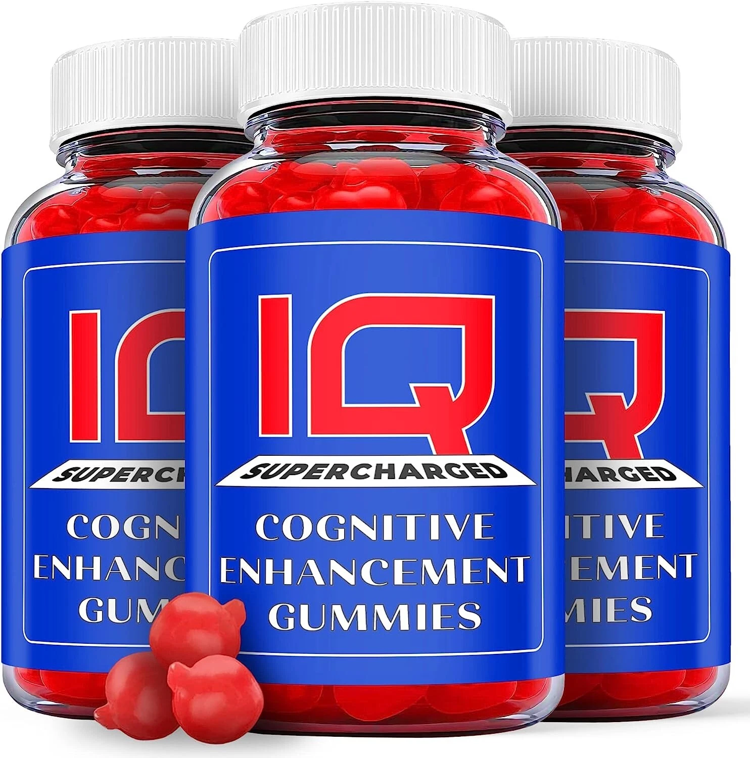 3 Pack - IQ Supercharged Cognitive Gummies - Vegan, Enhancement Support-180 Gums