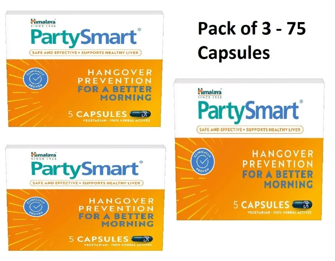[396655058986] Himalaya Party Smart Capsules (Pack OF 3) 75 CAPSULE, Hangover Free Morning