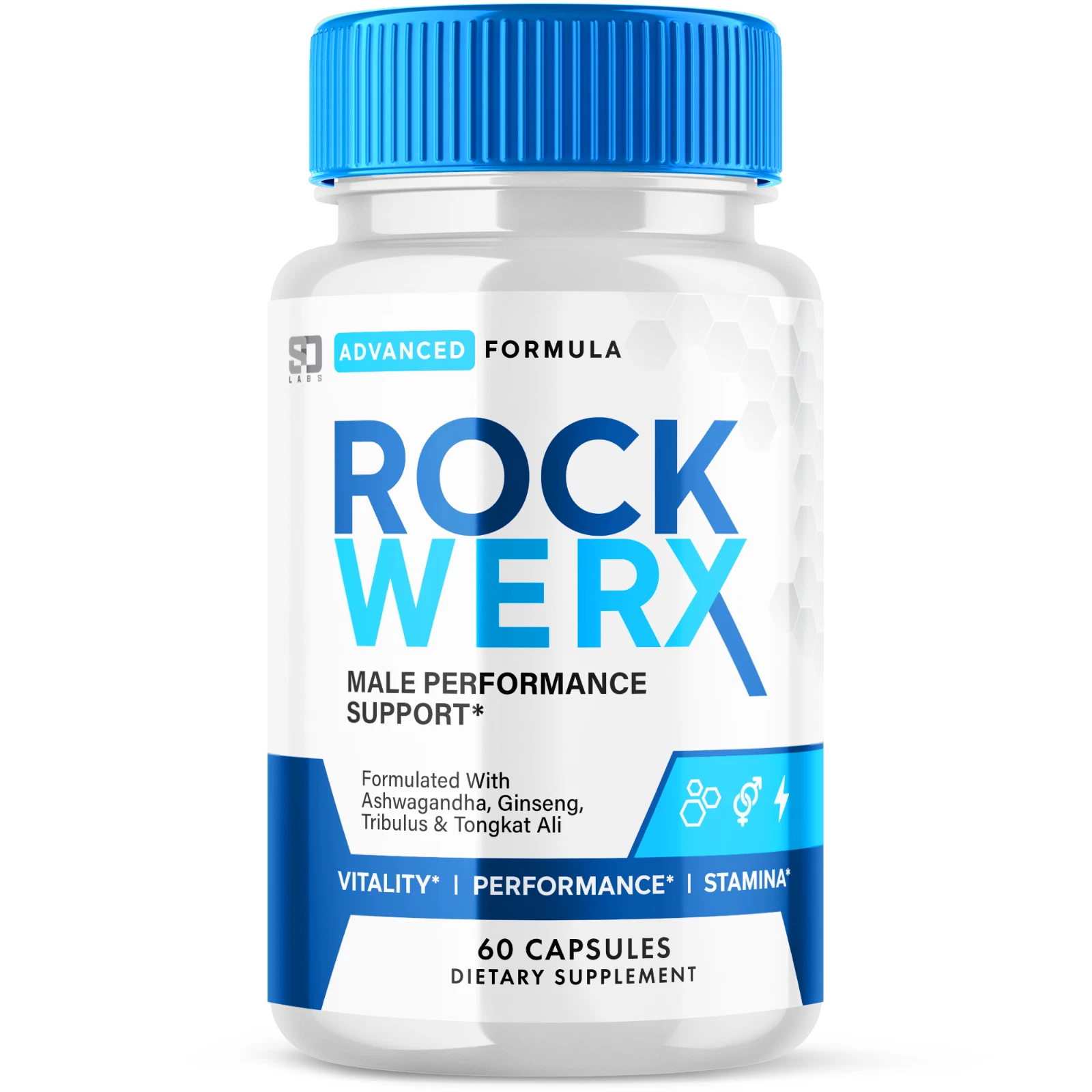 (1 Pack) Rock Werx Male Pills, Maximize Energy, Vitality & Stamina 60 Capsules