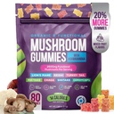 Natural Mushroom Supplement Gummies Ashwagandha Shiitake 80 Counts Fruit Flavor