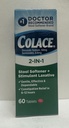 Colace 2-IN-a Stool Softener Stimulant Laxative 60 Tablets Exp 01/2026