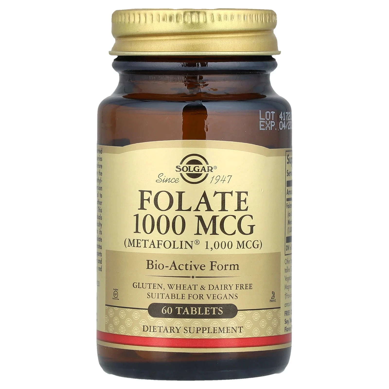 Folate, 1,000 mcg, 60 Tablets