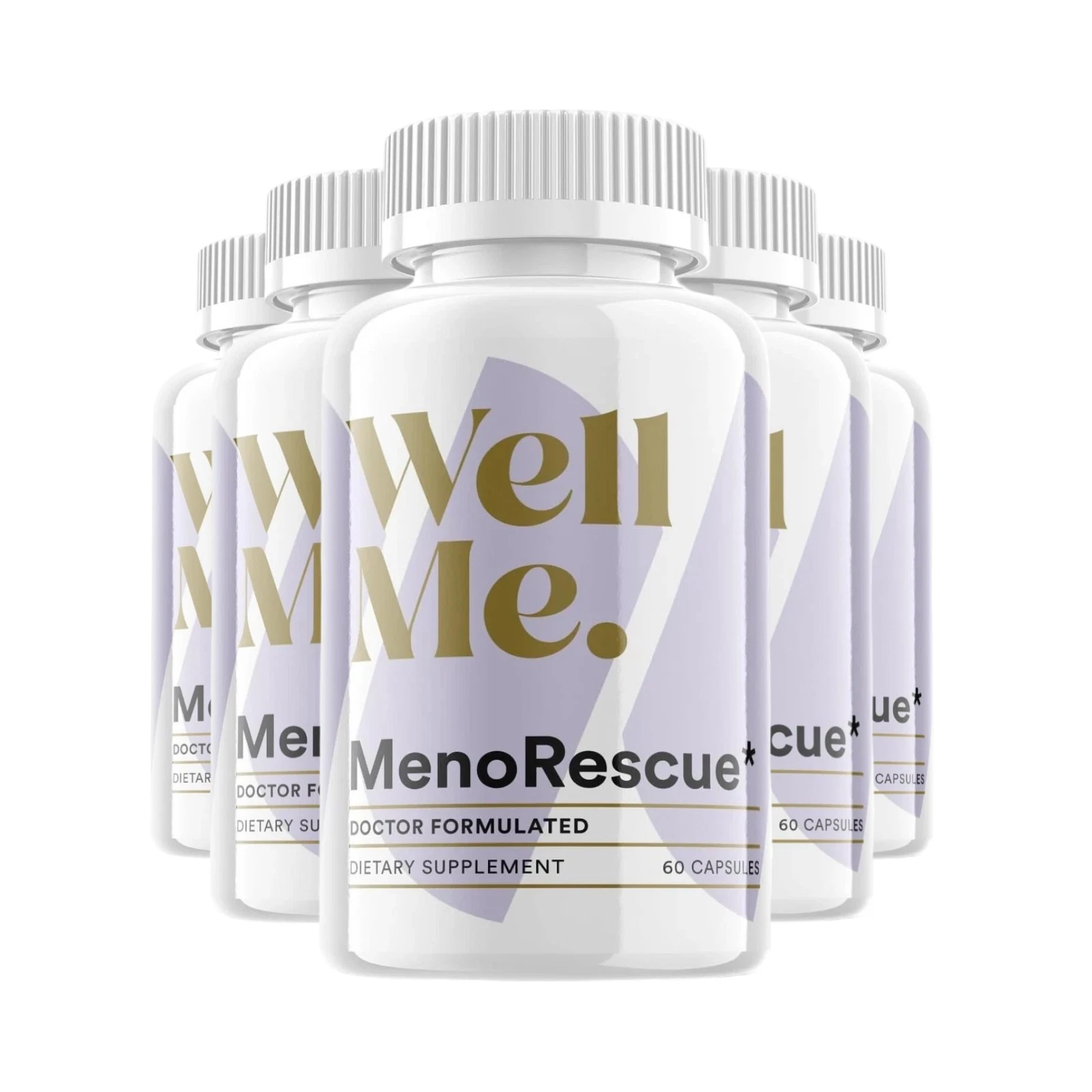5-Pack Wellme. Menorescue Pills - Meno Rescue Dietary Supplement - 300 Capsules