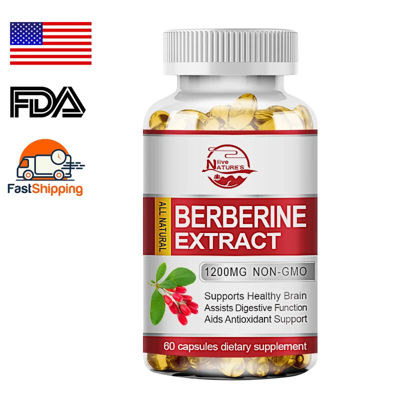 Qty60 Berberine Cinnamon Extract Capsules 1200mg Blood Sugar Support Supplement