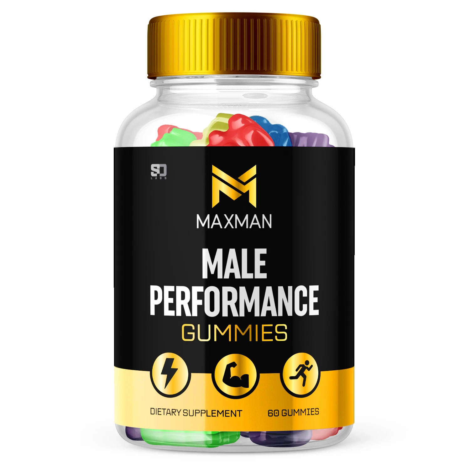 MaxMan Male Performance Gummies - Enhances Energy, Vitality & Stamina - 60 Gums