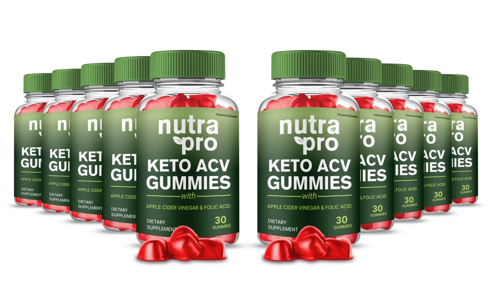 Nutra Pro Keto ACV Gummies, Max Strength Premium Formula, NutraPro ACV (10 Pack)