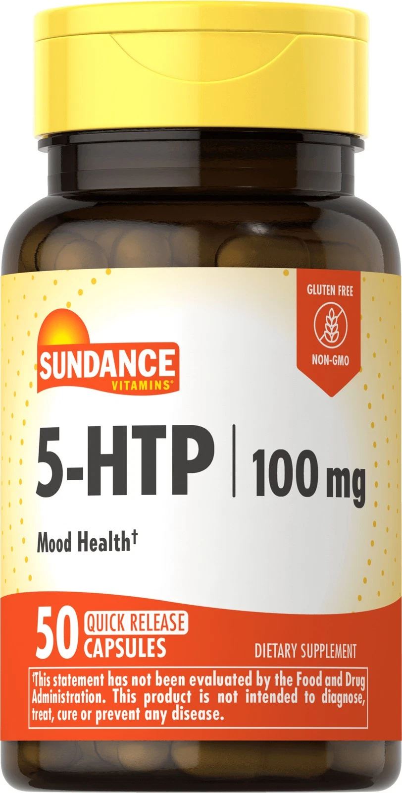 Sundance Vitamins 5-HTP Quick Release Capsules For Mood Health 100 mg 50 Count