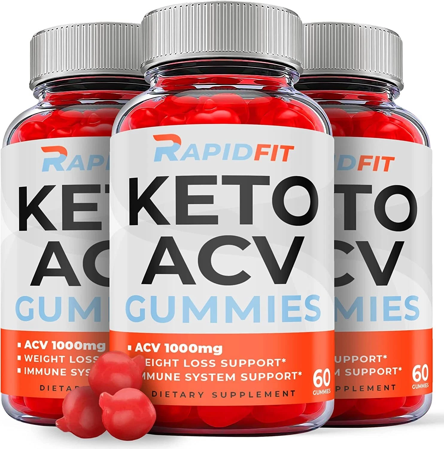 (3 Pack) Rapid Fit Keto Gummies - Rapid Fit ACV Gummies Weight Loss-180 Gummies
