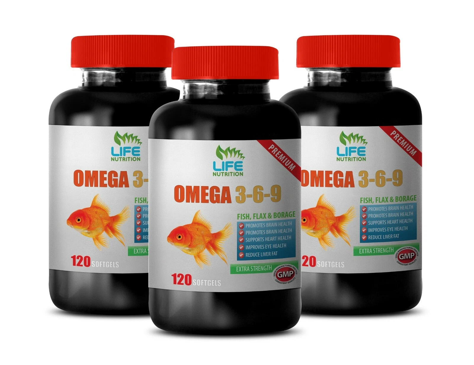 brain health supplement - OMEGA 3-6-9 - heart health capsules 3B