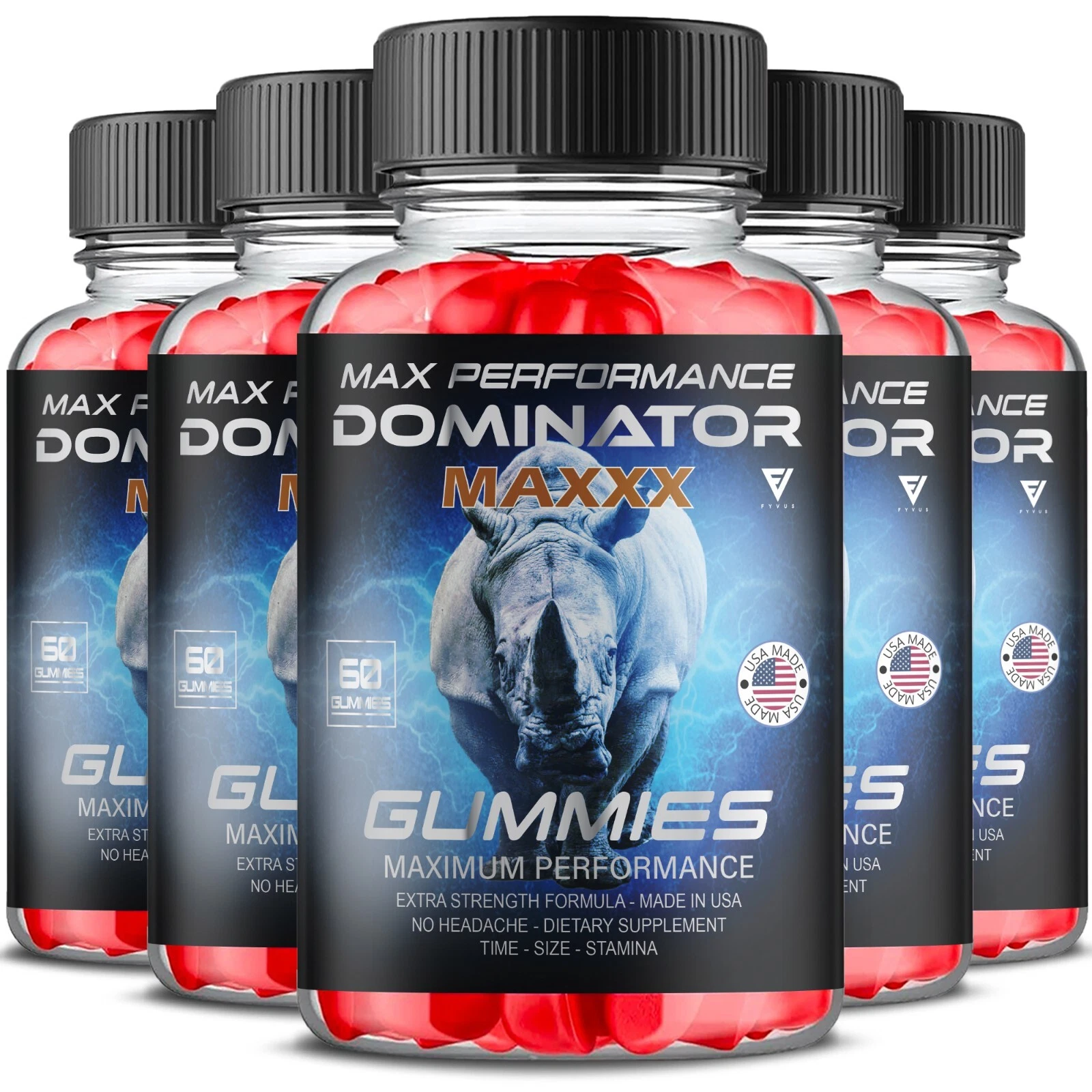 (5 Pack) Dominator Maxx Gummies DominatorMaxx Gummy Supplement (300 Gummies)