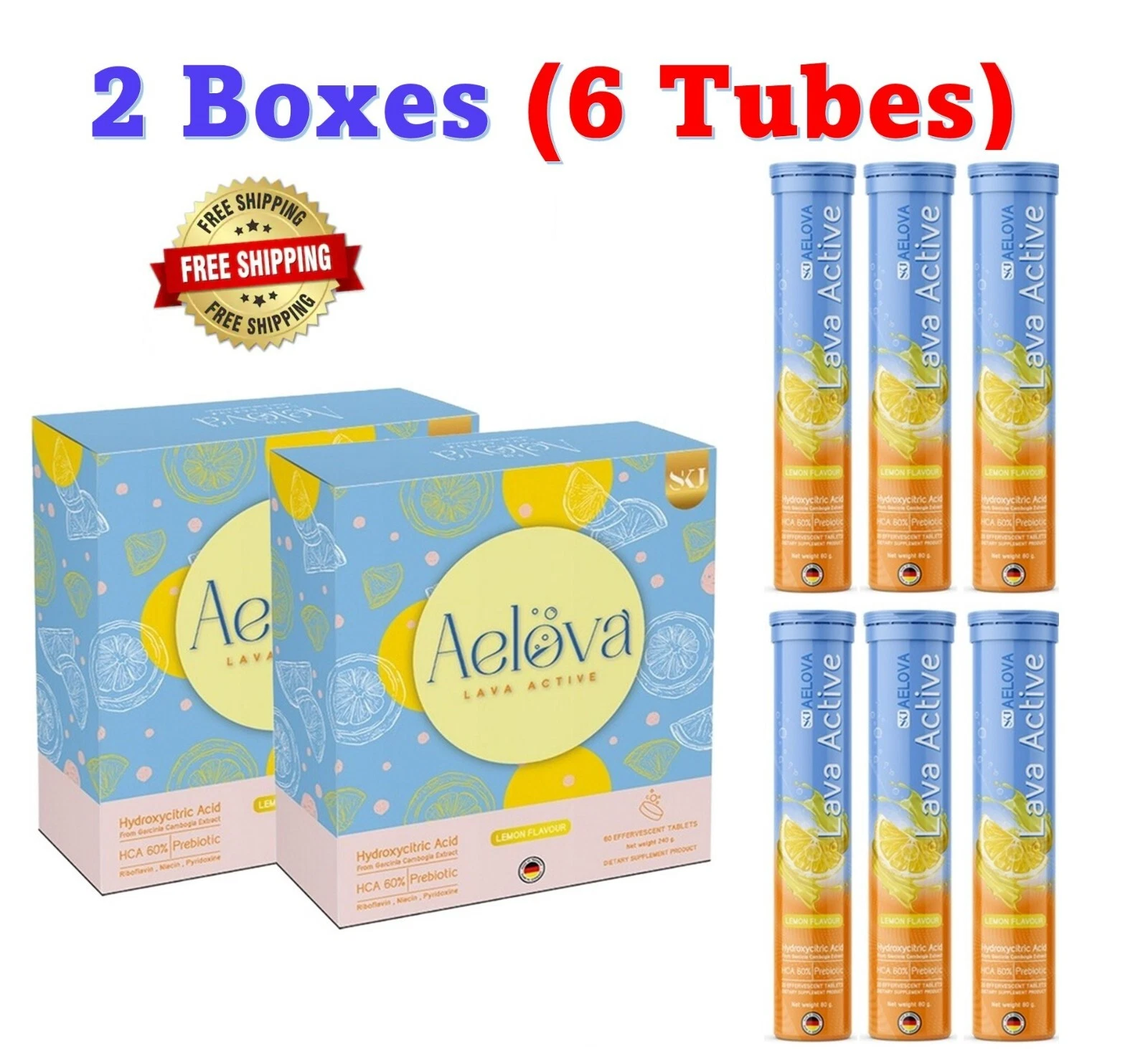6 Tubes AELOVA Dietary Supplement Product Weight Control Effervescent Tighten