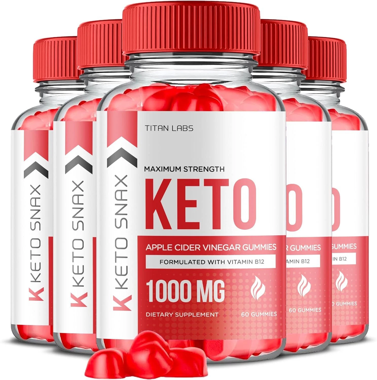 (5 Pack) Keto Snax ACV Gummies, Keto Snax Apple Cider Vinegar Keto (300 Gummies)