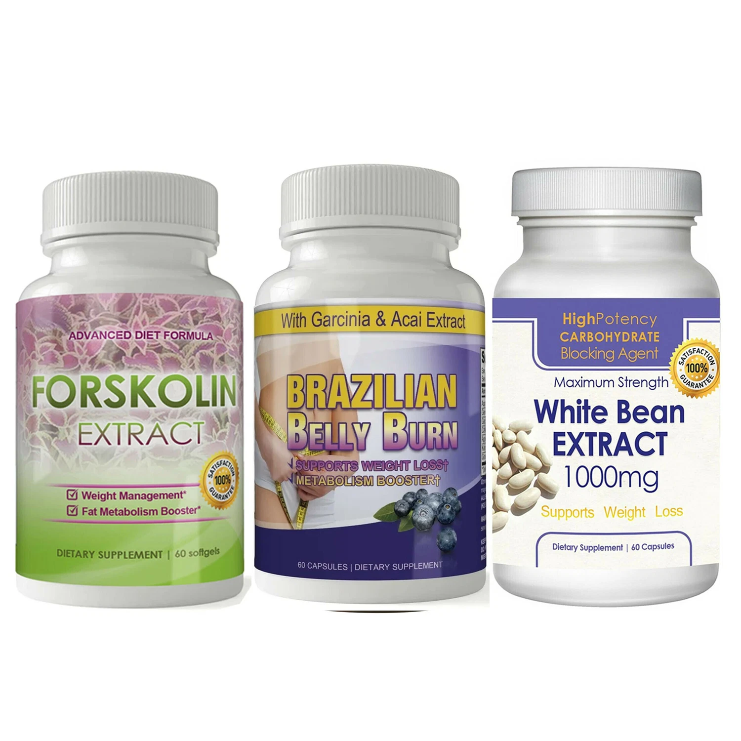 Brazilian Belly Burn Forskolin Extract White Kidney Bean Weight Loss Supplements