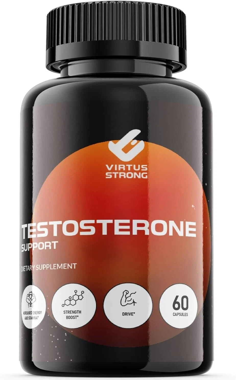 (1 Pack) Virtus Strong - Vegan, Male Vitality Supplement Pills - 60 Capsules
