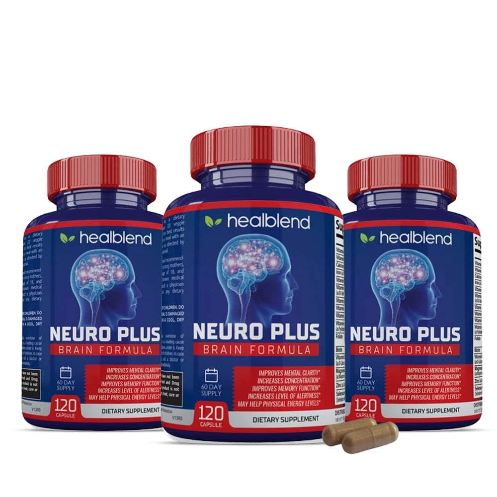 Neuro Plus Brain Booster Supplement Supports Brain Health Mental Clarity & Focus