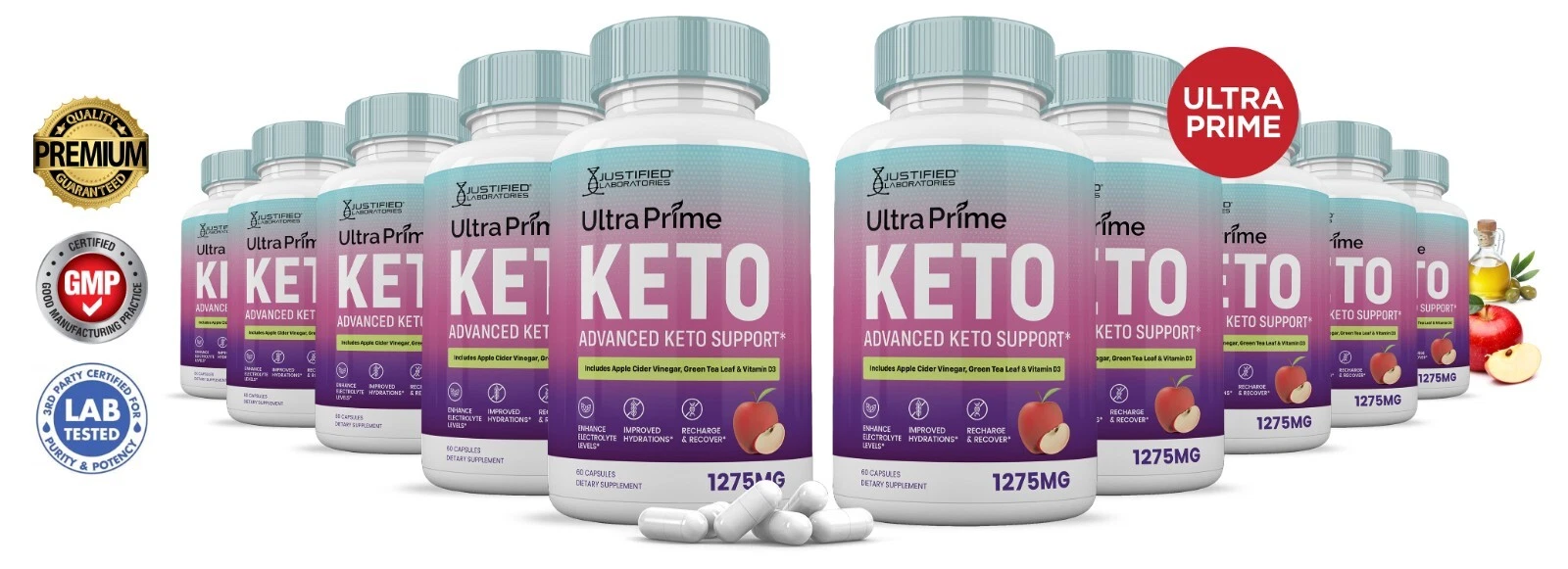 Ultra Prime Keto ACV Pills 1275 MG Stronger Than Gummies Keto Support 10Bottle