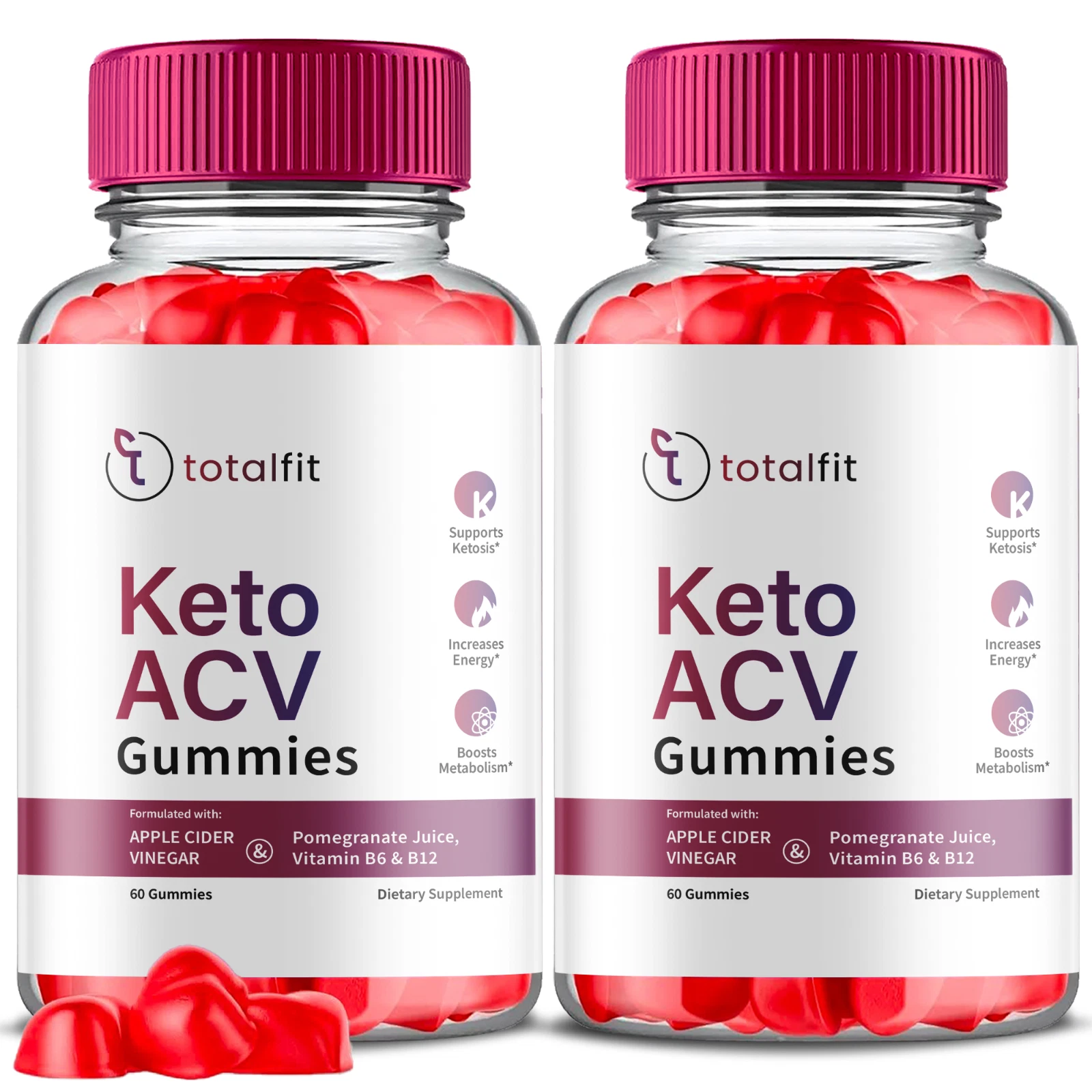 TotalFit Keto + ACV Advanced Weight Loss Gummies Lose Belly Fat ORIGINAL -2 Pack