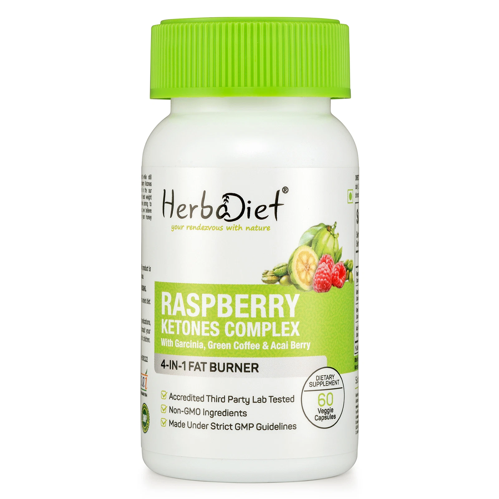 Raspberry Ketones with Garcinia Cambogia, Green Coffee Bean, Acai Berry Capsules
