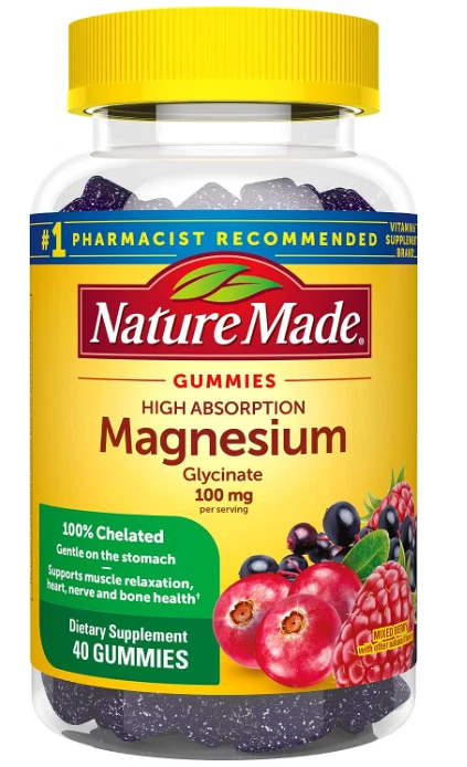 Nature Made High Absorption Magnesium Glycinate, Berry 40 Gummies 031604002527VL