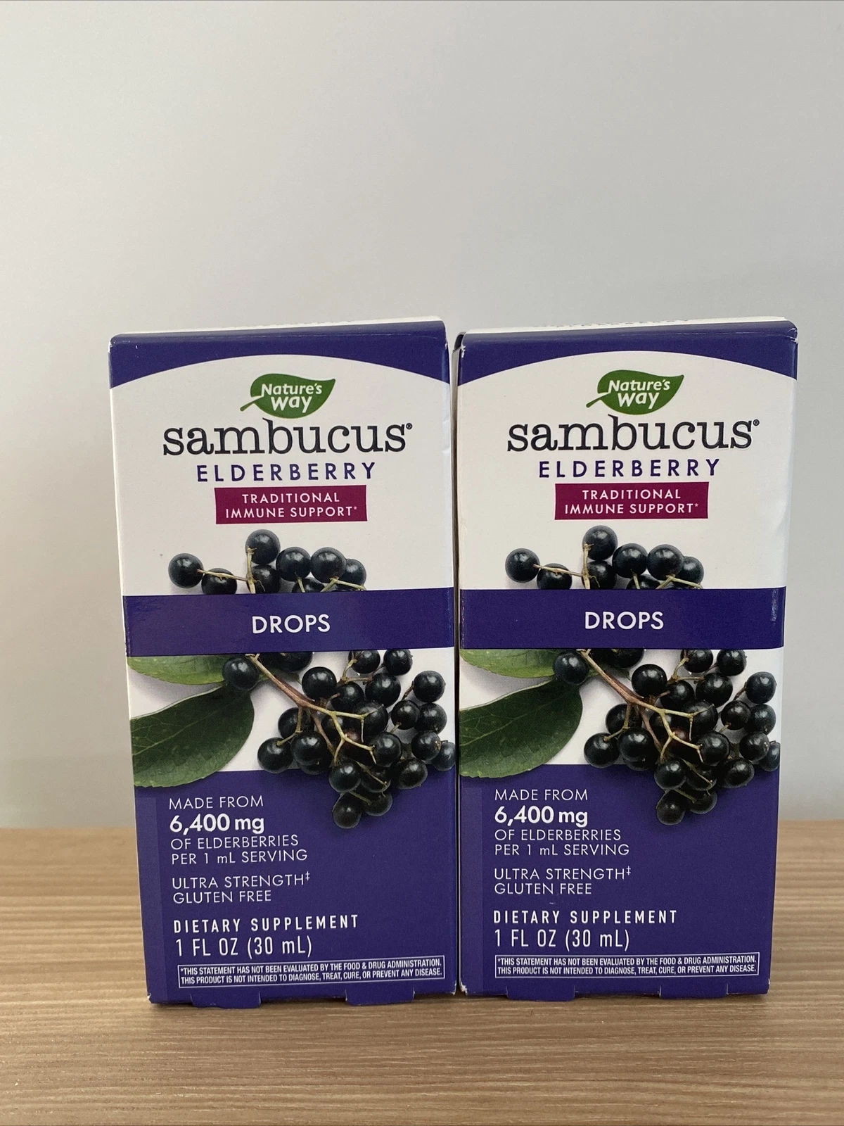 Set Of 2 Nature's Way Sambucus Elderberry Drops Ultra-Strength, 1 oz (30 mL)