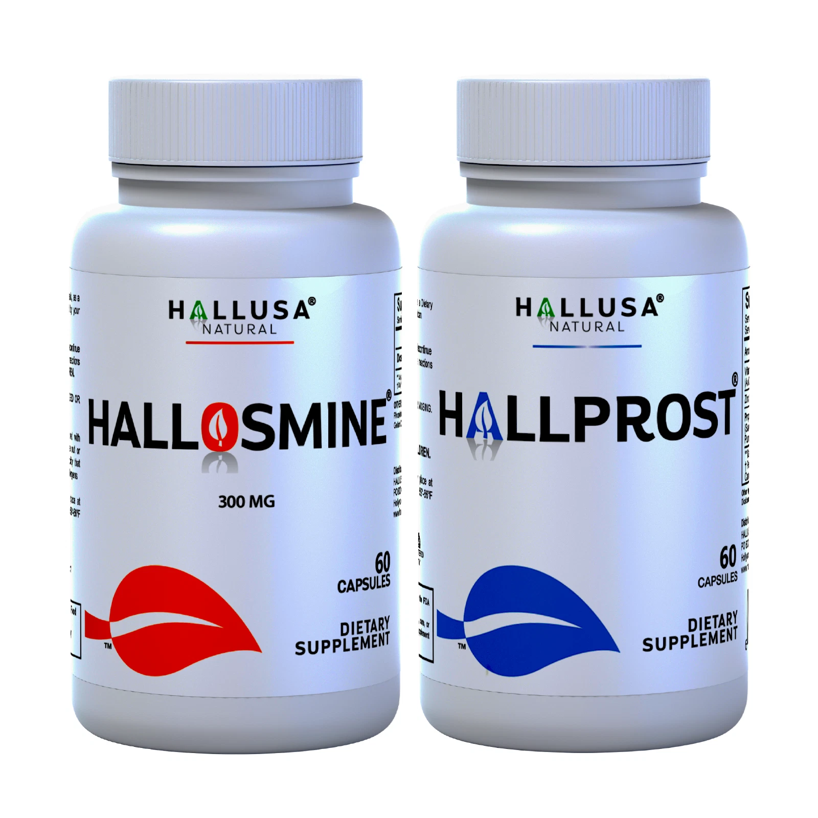 HALLOSMINE + HALLPROST (02 Bottles) Veins Support + Prostate Support 120 Caps