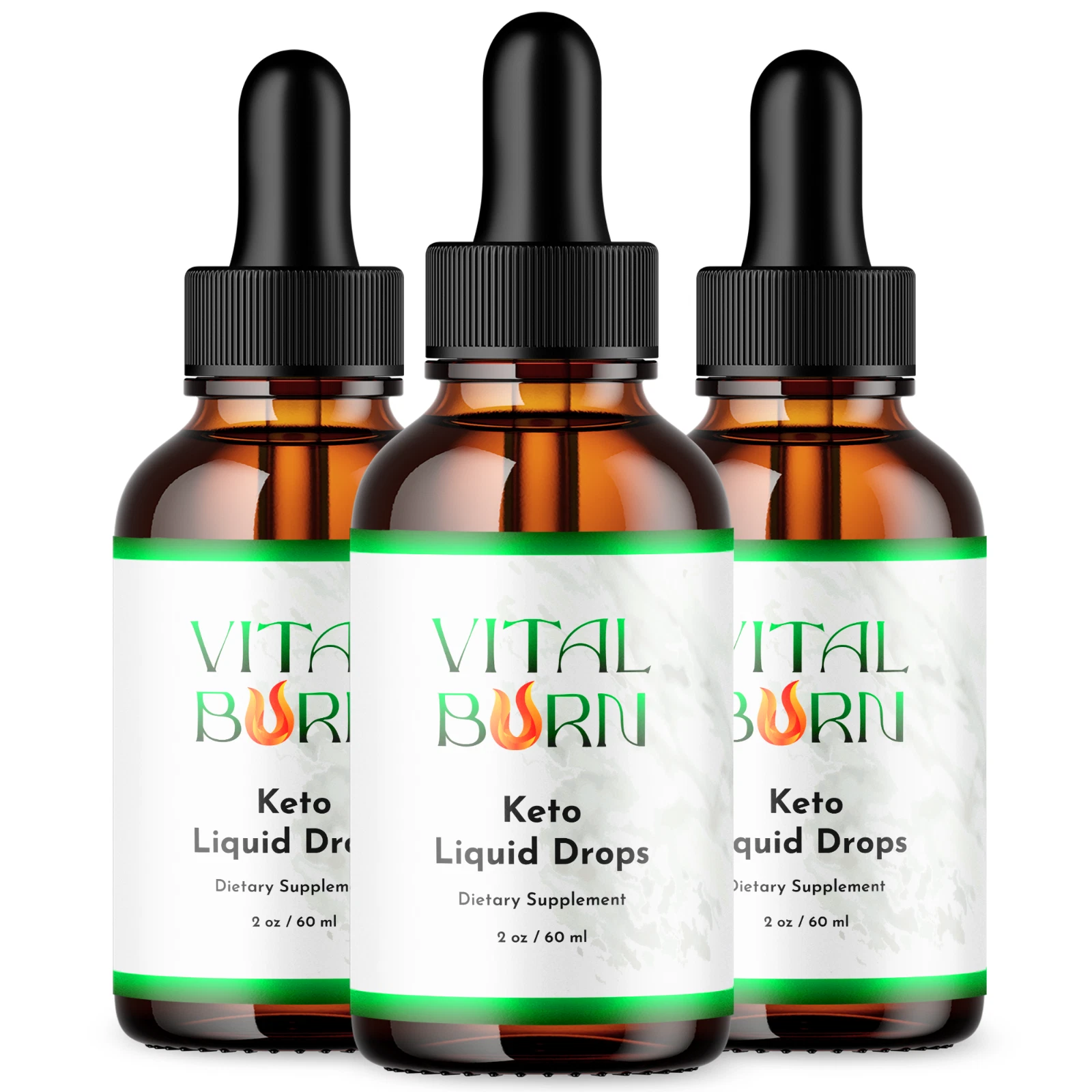 Vital Burn Keto Drops Advanced Liquid Supplement for Fitness Support ( 3 Pack )