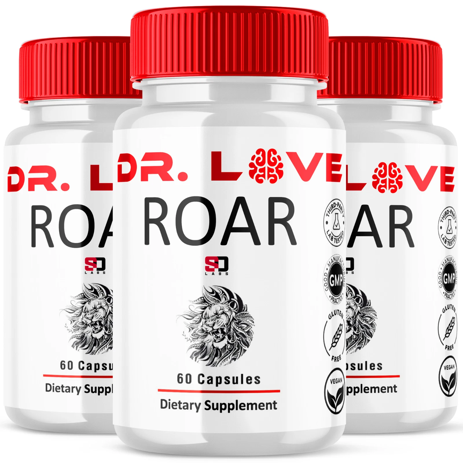 [286031847861] Dr. Love Roar Supports Energy and Vitality Male Health Supplement (3 Pack)