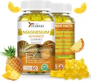 Magnesium Glycinate Gummies 600mg (Magnesium Malate 200mg), Pineapple Flavor