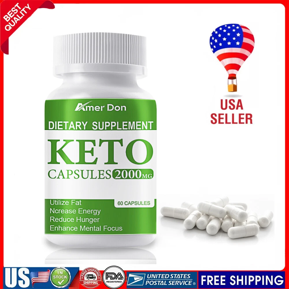 Keto 2000mg Diet 60 Pills Advanced Weight Loss Burn Fat Apple Cider Vinegar ACV