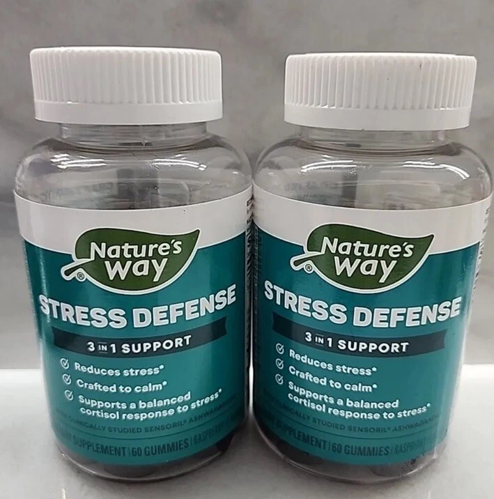5 Natures Way Stress Defense 3 in 1 Support 60 Gummies Exp 02/29/24