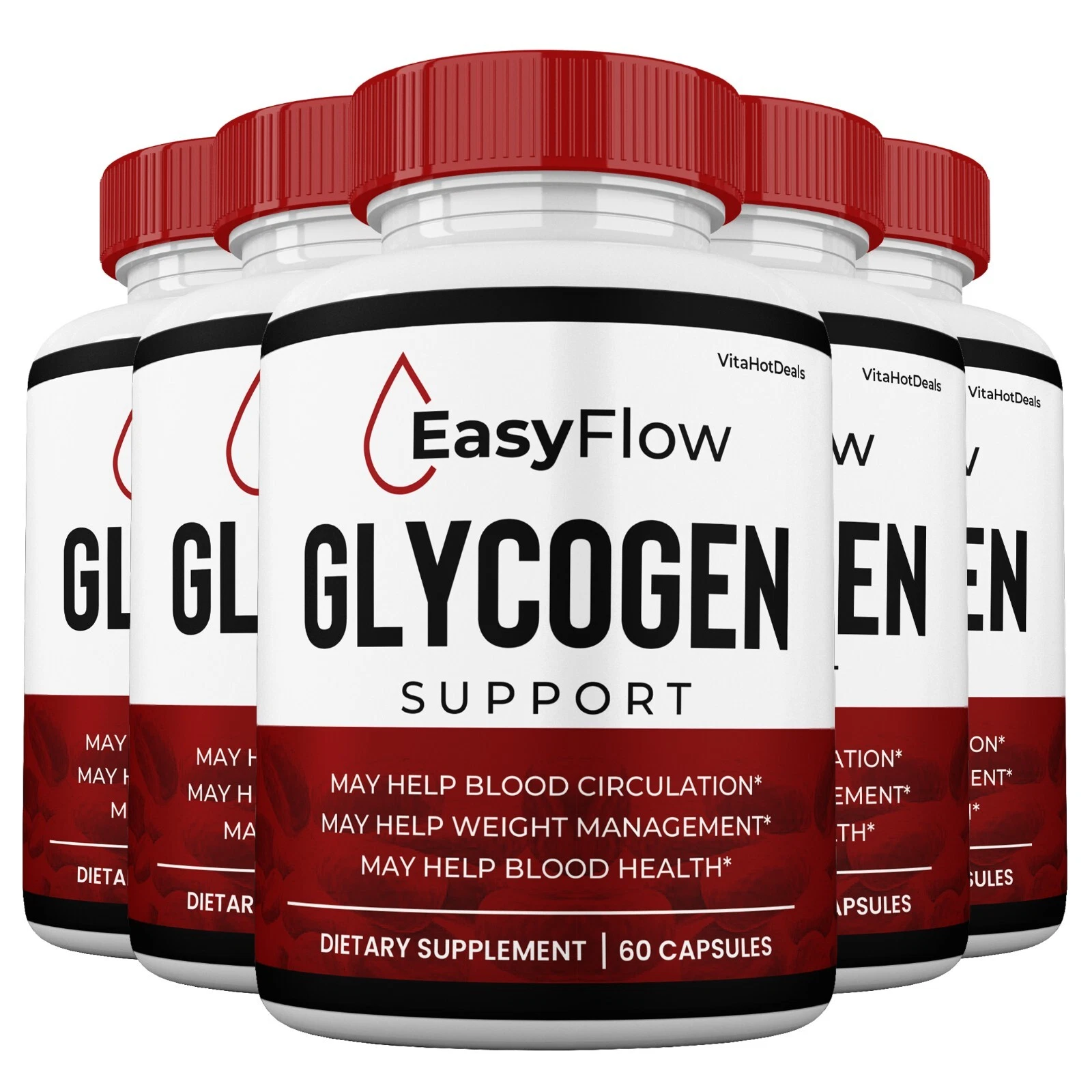 EasyFlow Glycogen Support Pills, Easy Flow Capsules Blood Support (5 Pack)