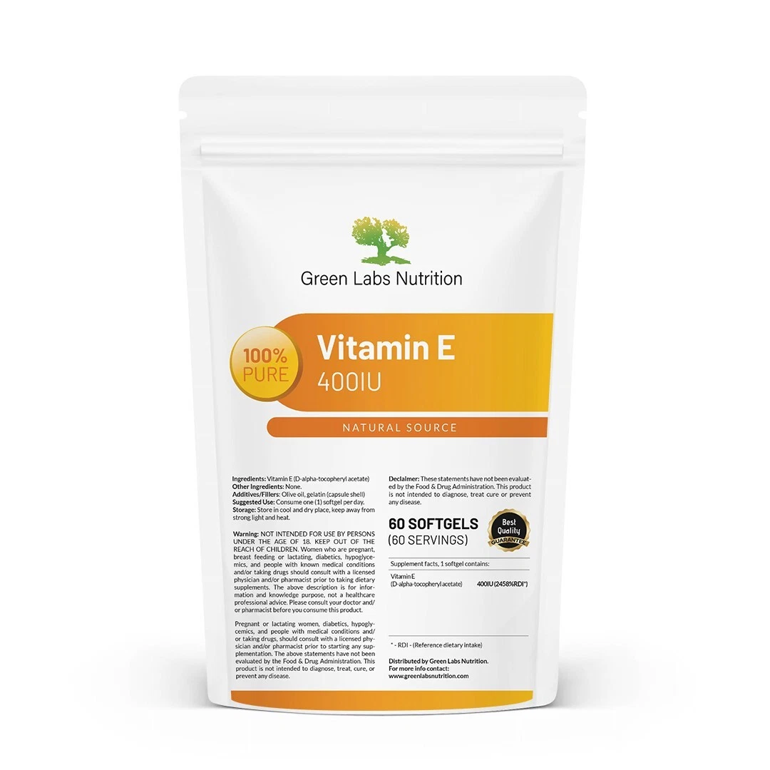 [155524919965] Natural Vitamin E 400 IU Softgels – Antioxidant, Immune, Skin & Heart Support