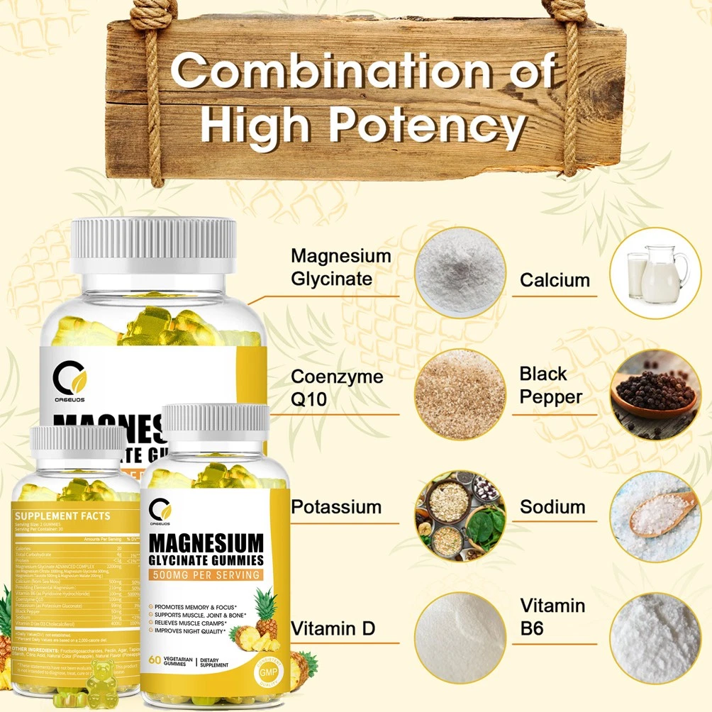 3 Bottle Magnesium Glycinate Gummies For Bone,Heart,Muscle,Nervous System Health