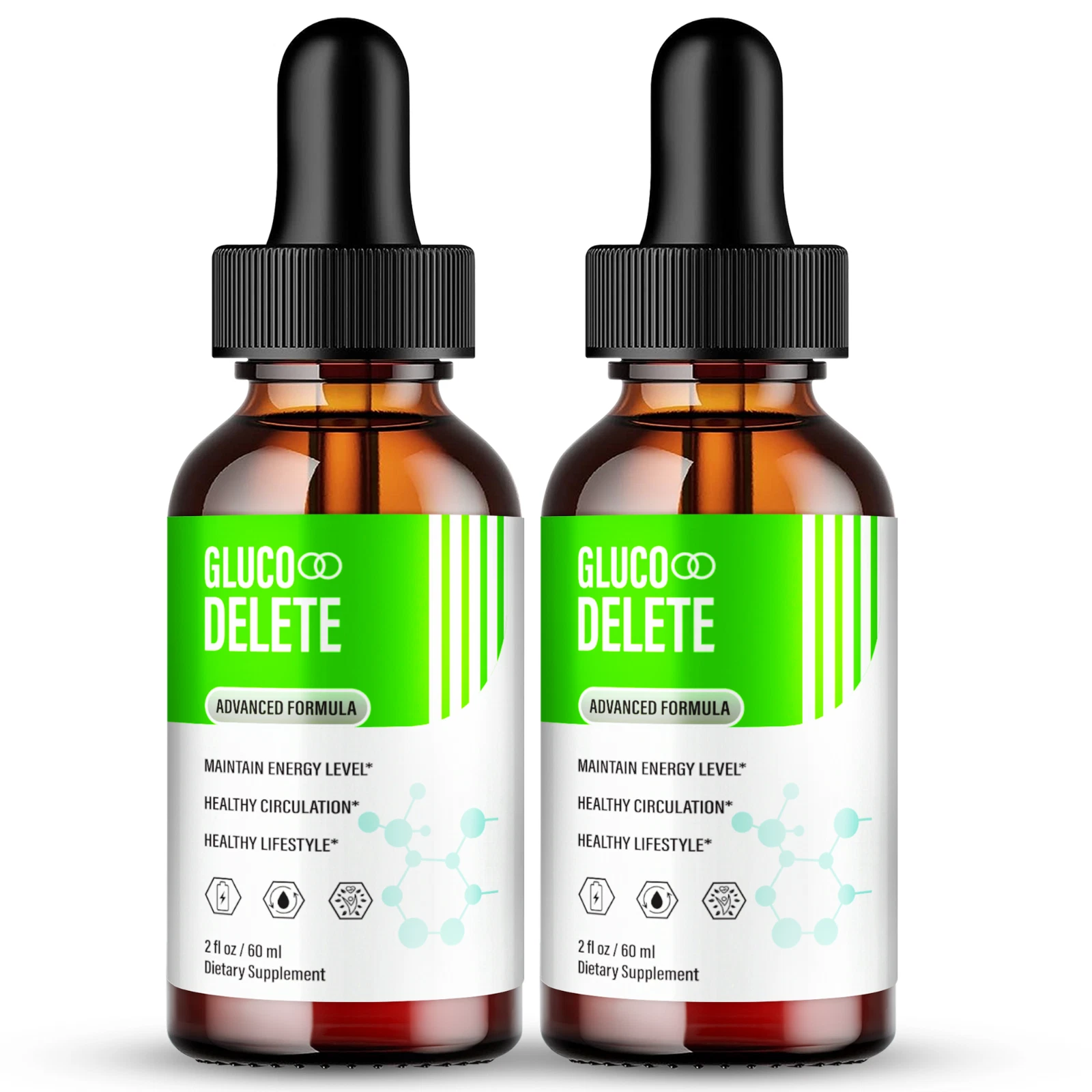 (2 Pack) Gluco Delete Drops, Advanced Formula Support Healthy Blood Circulation