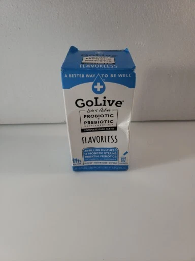 GoLive FLAVORLESS Probiotics + Prebiotics Supplement Mix 28 Packets Ex 6/25 #S8