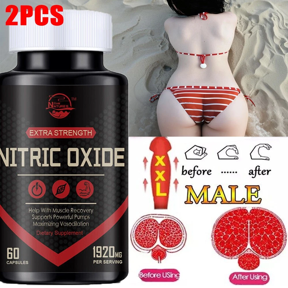 L-Arginine Nitric Oxide Capsules Testosterone Booster Energy Support Pills Caps