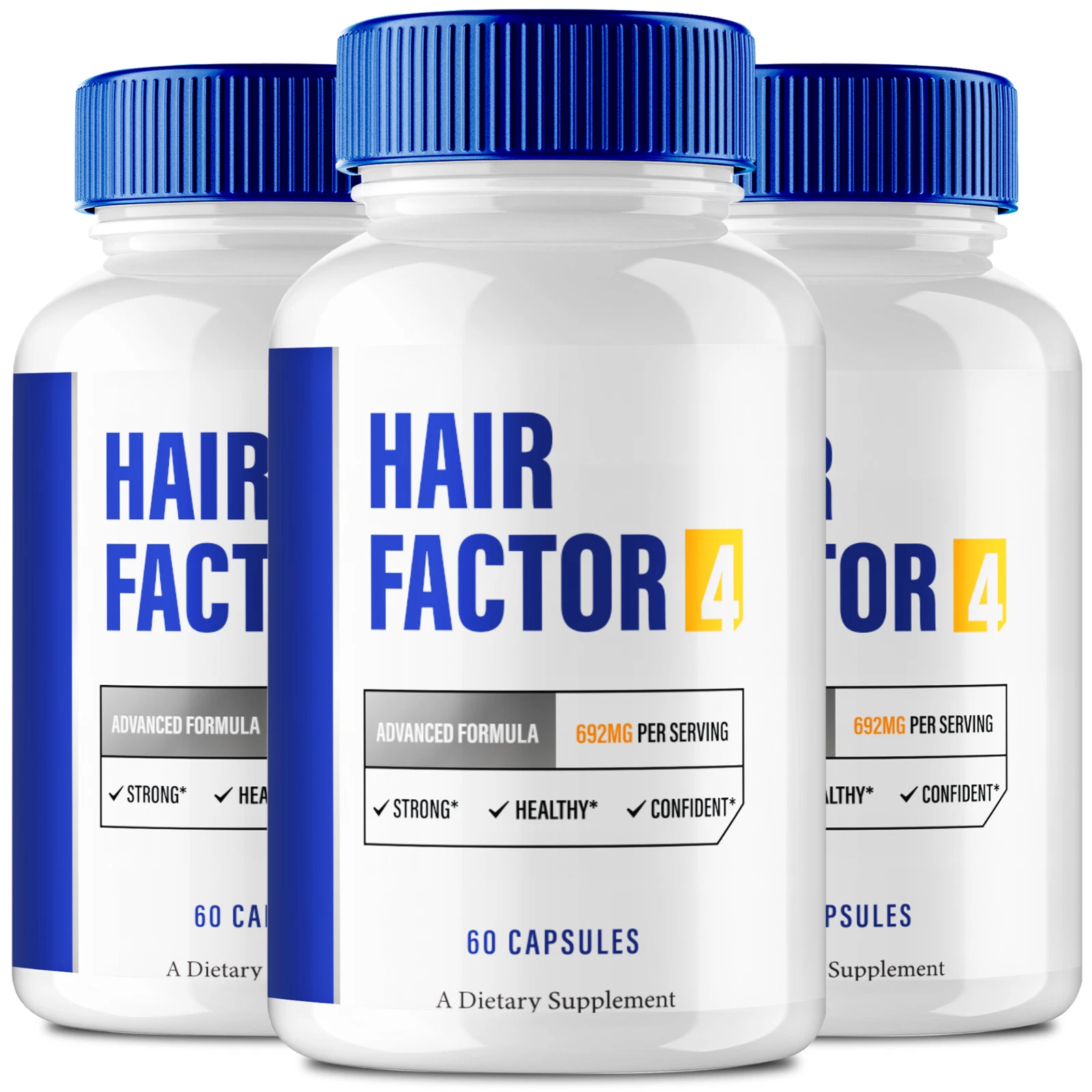 [177059294056] (3 Pack) Hair Factor 4 Capsules for Healthy Hair Growth, Shine, and Smoothness