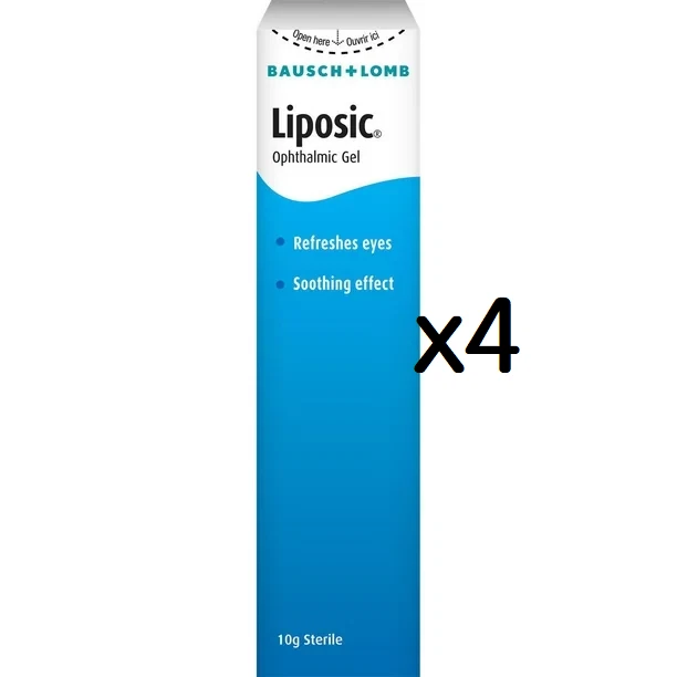 4x Bausch & Lomb Liposic Ophtalmic Gel 10g