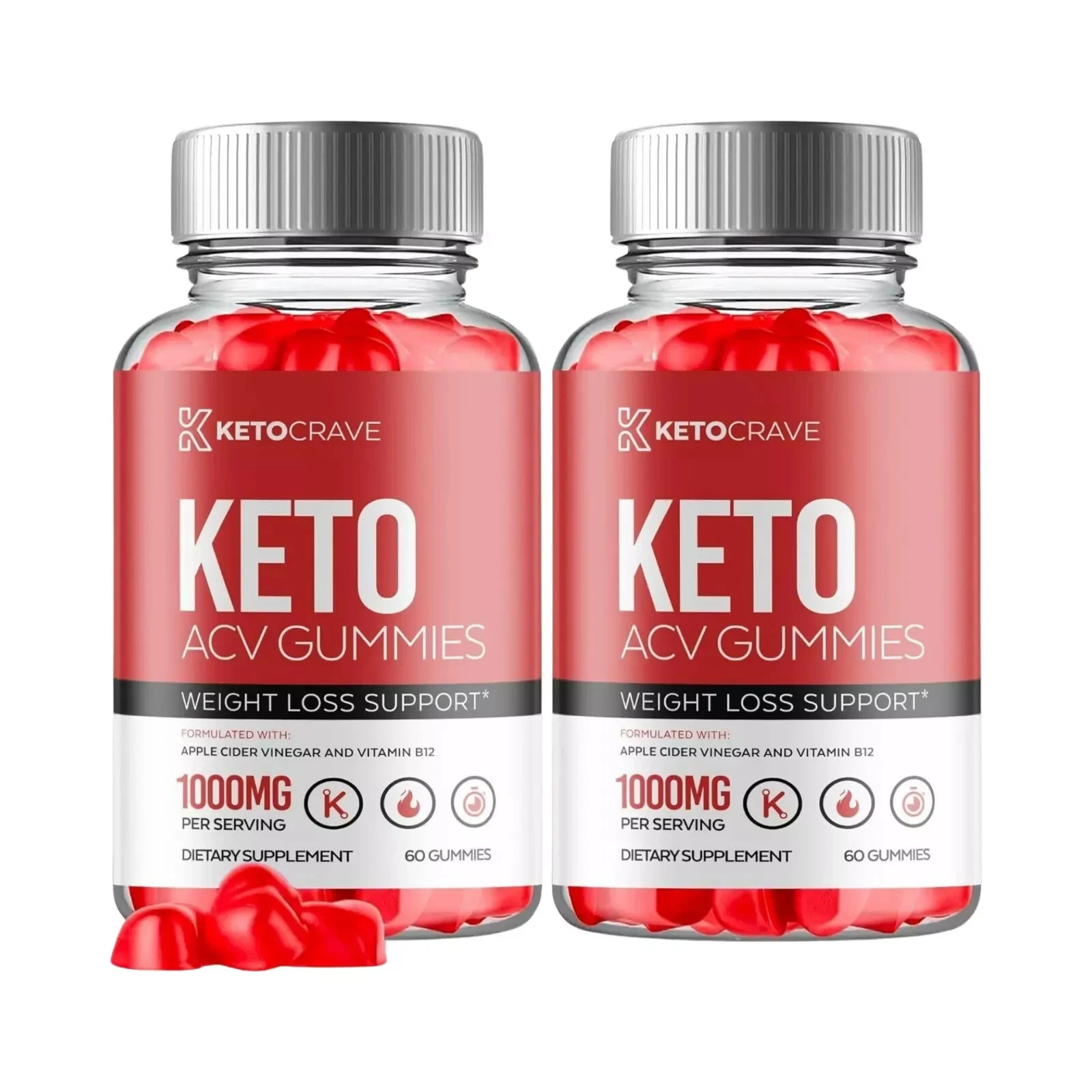 2-Pack Keto Crave ACV gummies, KetoCrave Gummies Weight Loss (120 Gummies)