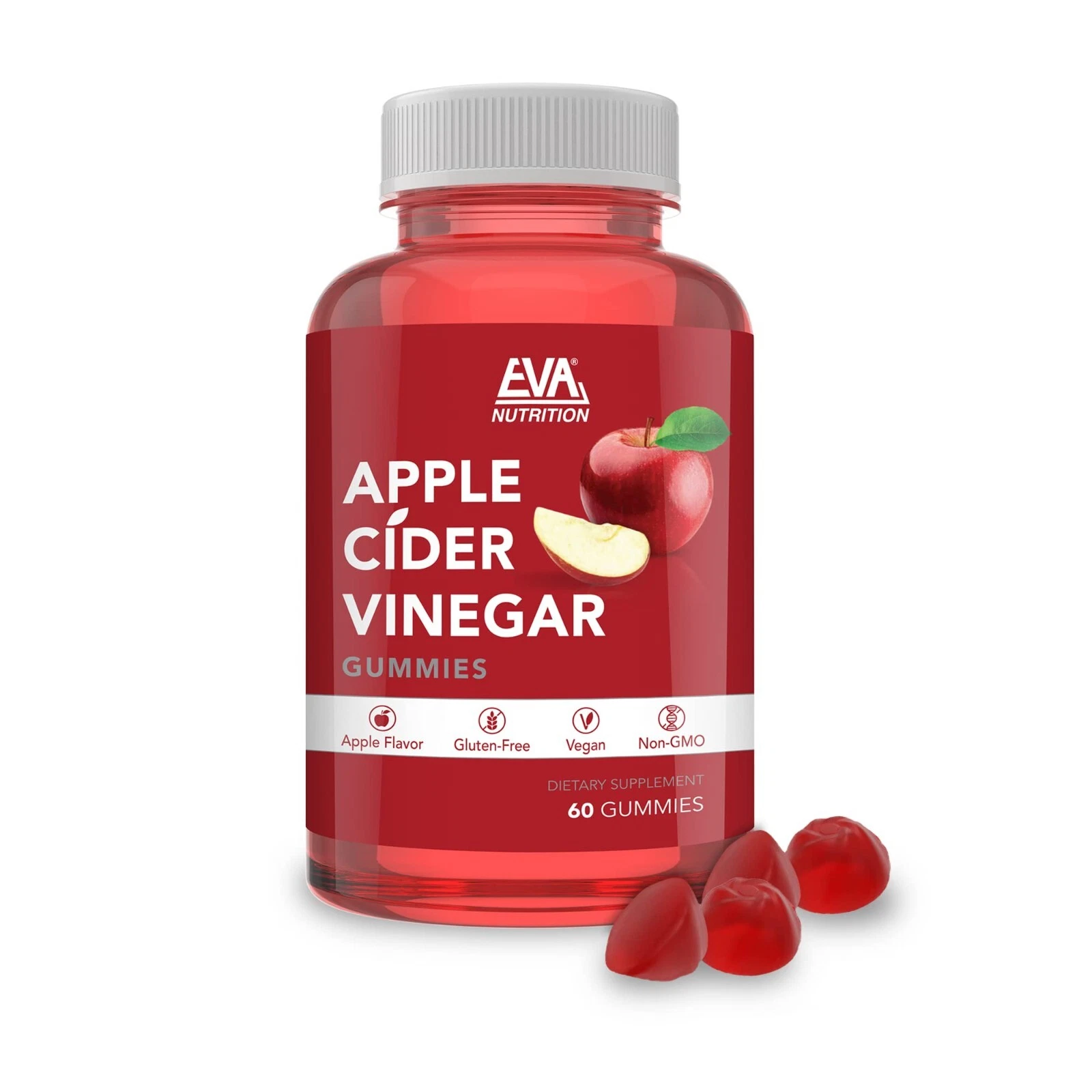 EVA NUTRITION- Pure Apple Cider Vinegar Gummies Weight Loss 60 Gummy per bottle