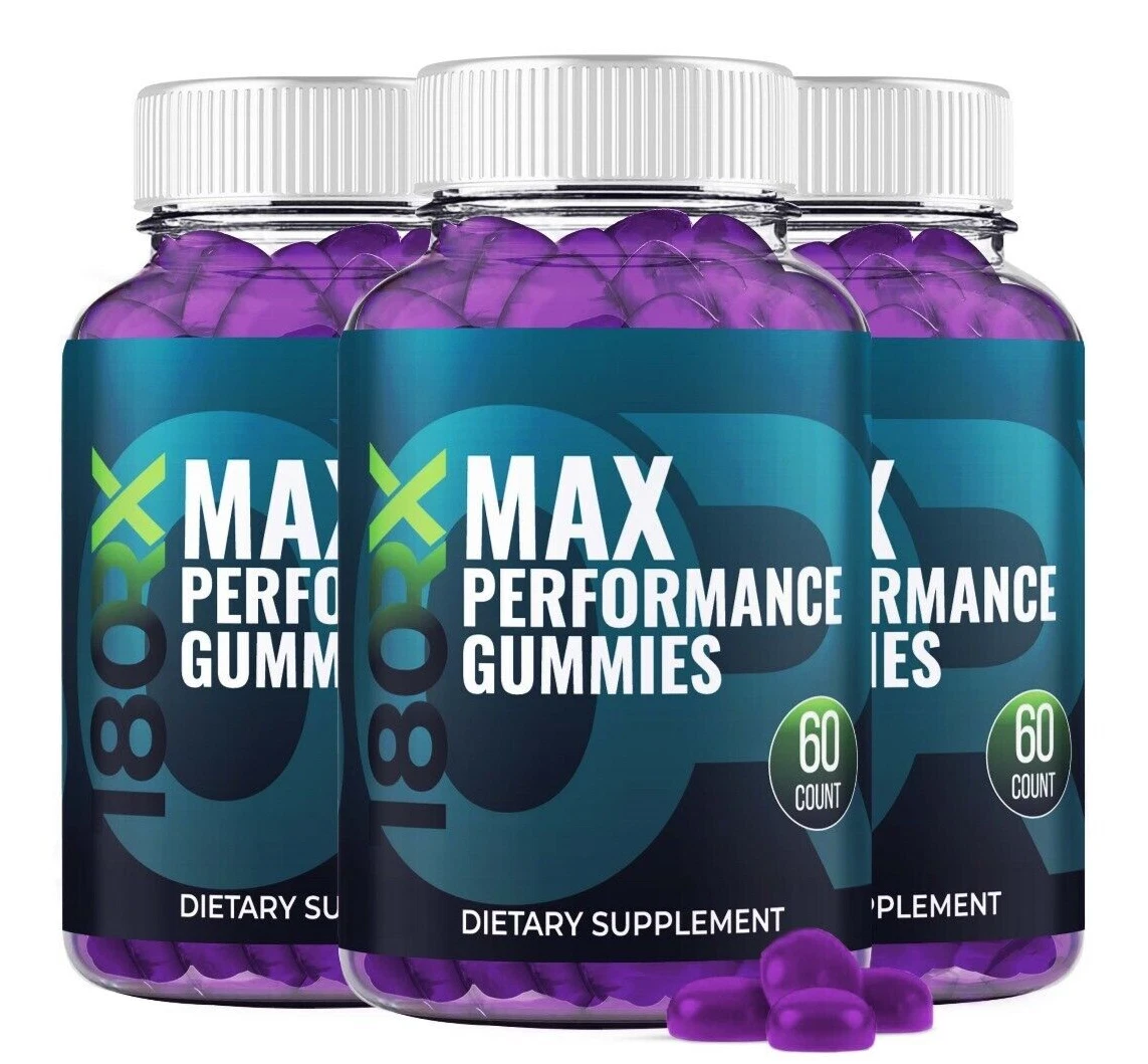 (3 Pack) 180RX Gummies for Men – 180 RX Male Performance Gummies, Energy