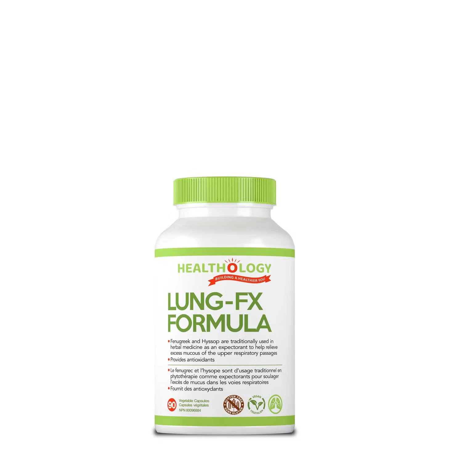 [127169142937] Healthology Lung FX Formula Herbal Relieve Excess Mucous Antioxidant 80 Caps NEW