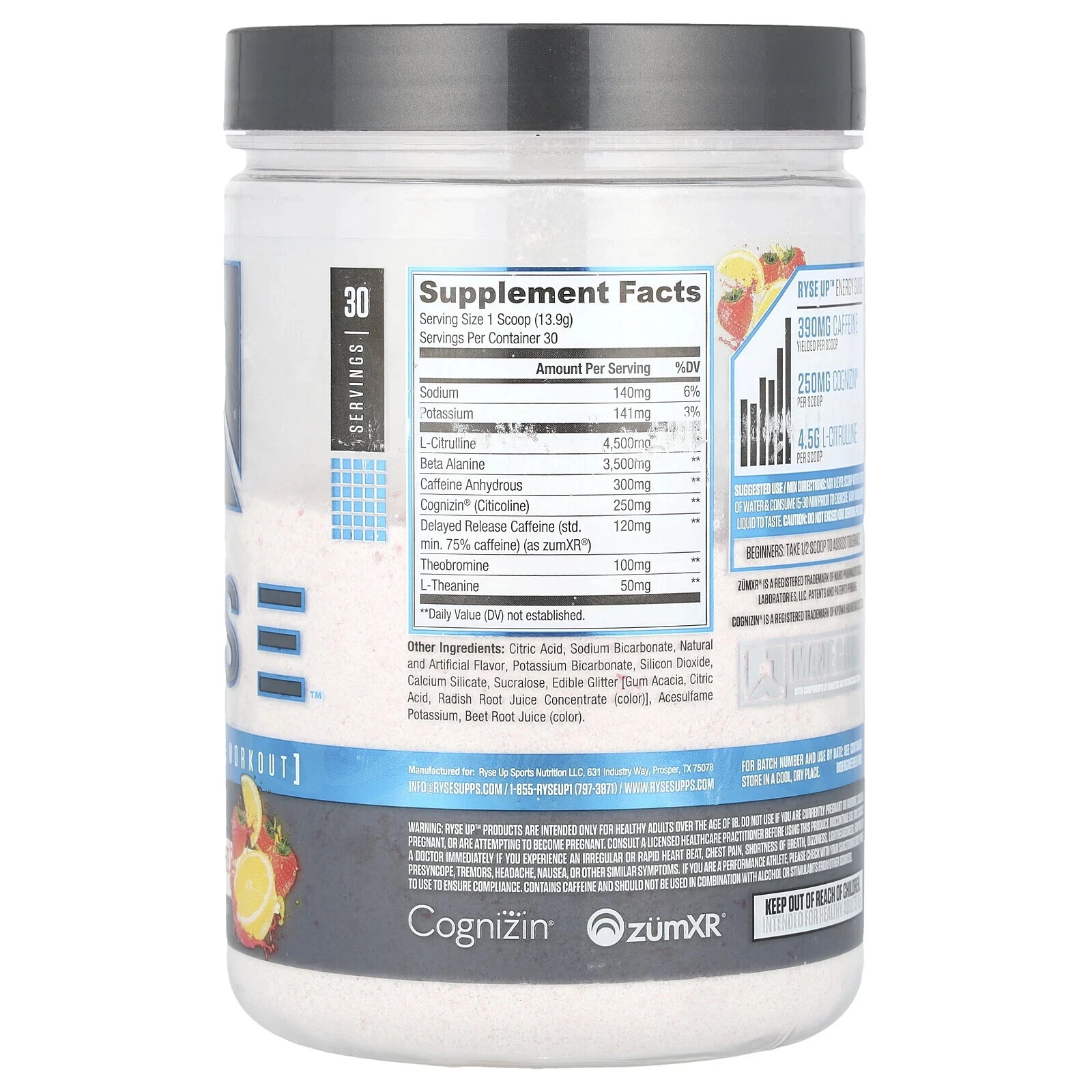 RYSE Loaded Pre, Strawberry Squeeze, 14.7 oz (417 g)