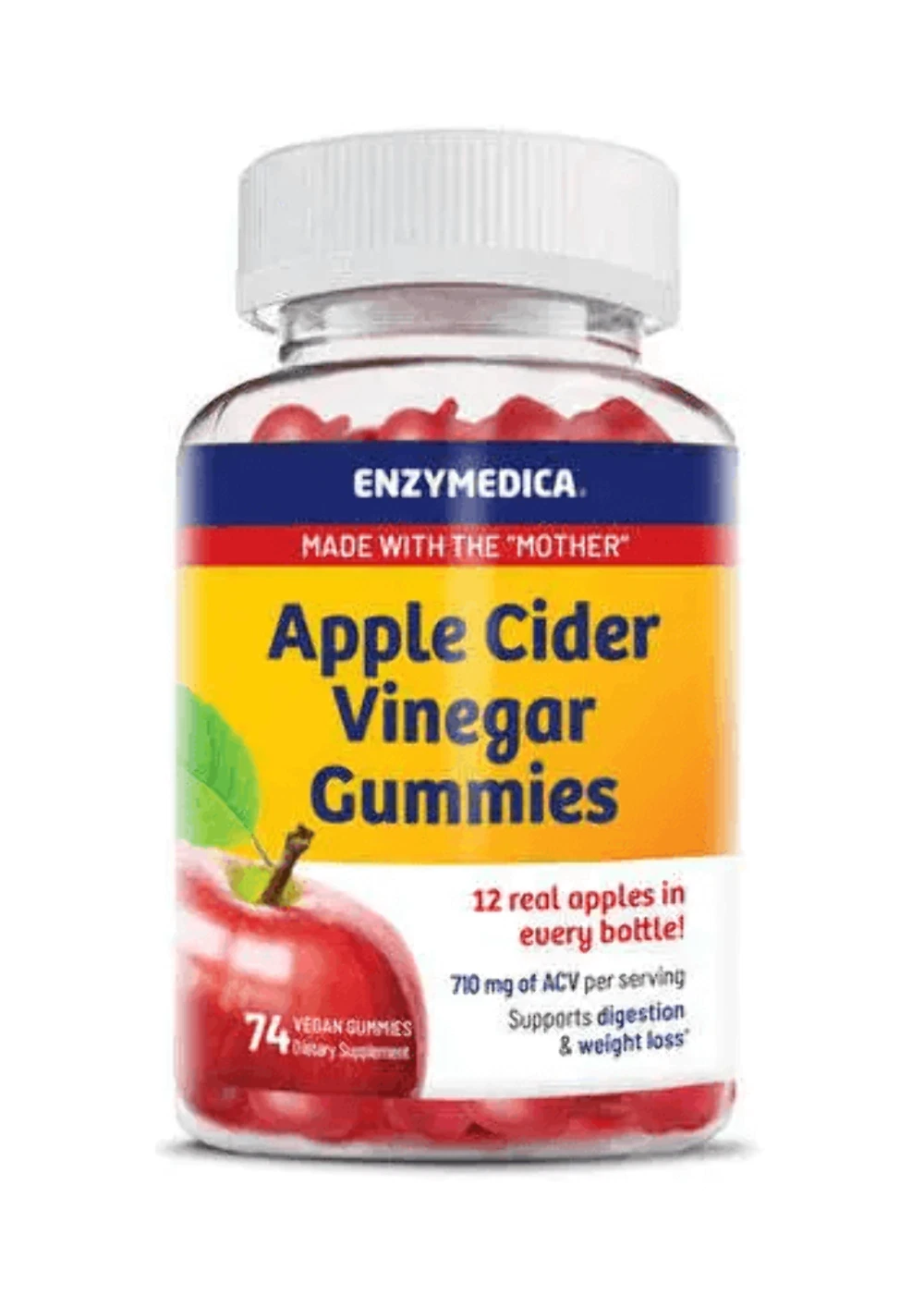 Enzymedica - Apple Cider Vinegar Gummies - 74 Vegan Gummies
