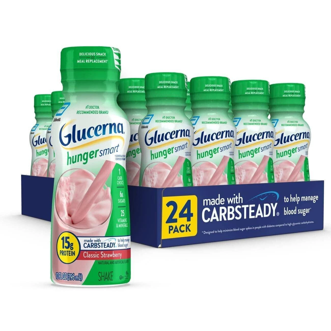 *•.glucerna Hunger Smart Shake, Creamy Strawberry 🍓 10-fl-oz -*24 Count.•*