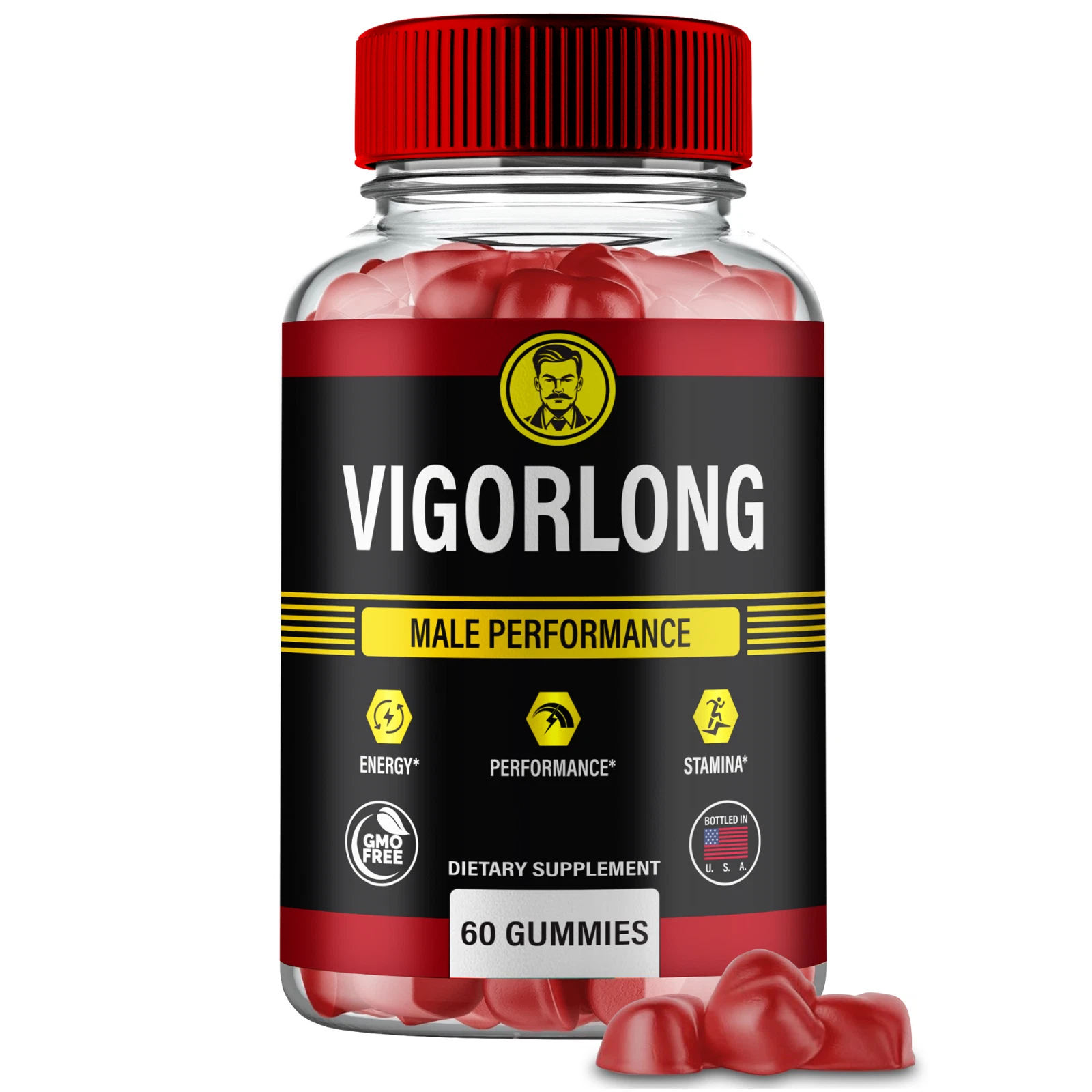 VigorLong Gummies for Men Ed, Male Performance & Stamina Gummies 60ct