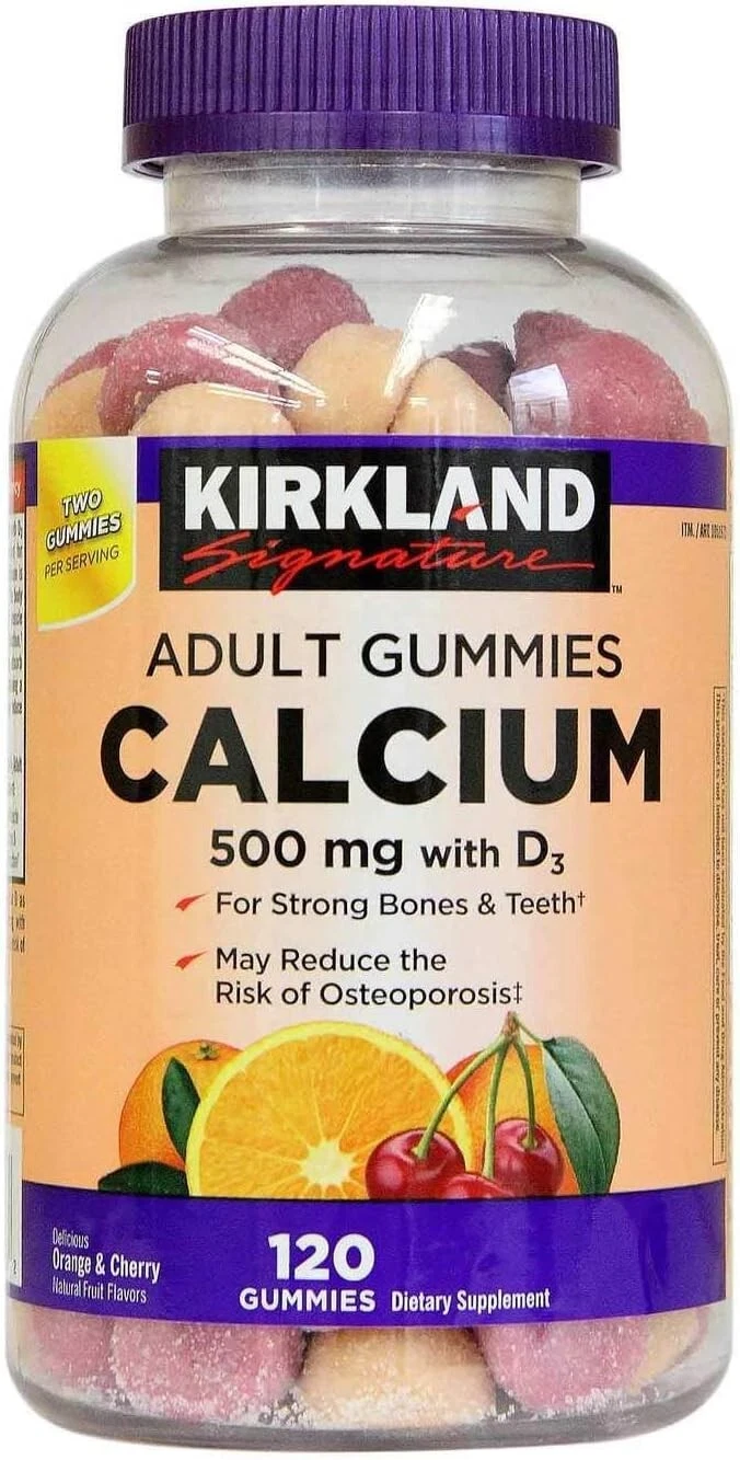 Kirkland Signature Calcium 500mg with D3 & Zinc, 120 Adult Gummies Exp 10/2025