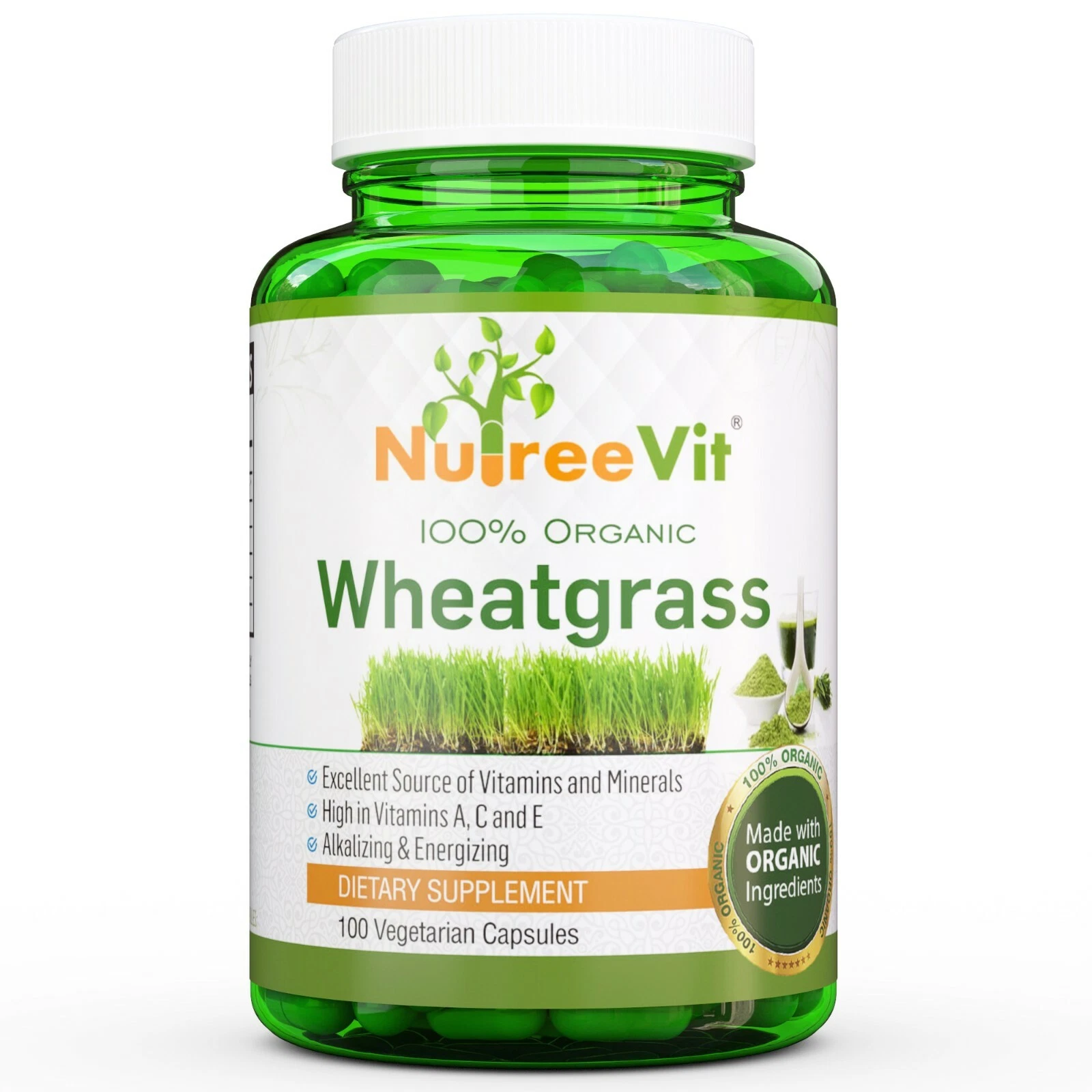 PURE ORGANIC WHEATGRASS CAPSULES (500mg)