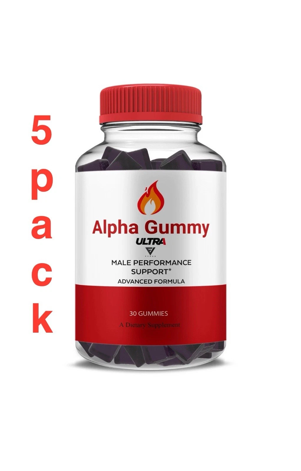 [396600772601] 5 Pack Alpha Gummy Ultra Max Performance, Alpha Gummy Ultra (5 Month Supply)